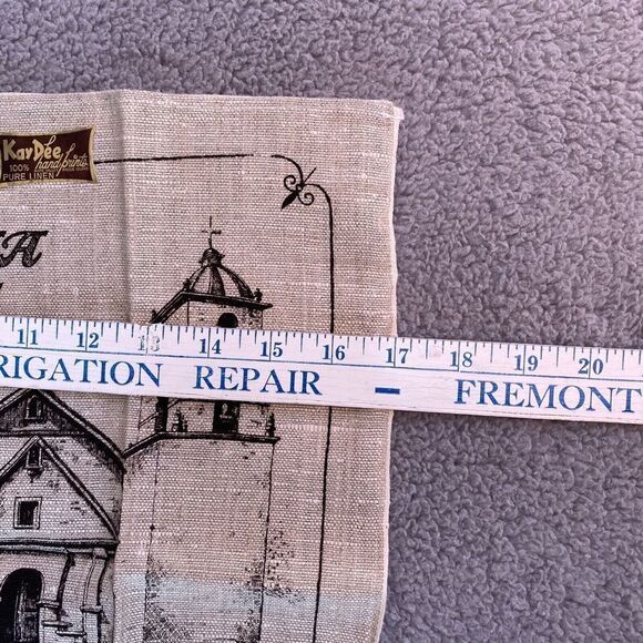 2 Vtg Kay Dee HandPrints California Missions 100% Pure Linen Kitchen Tea Towels - Picture 15 of 16